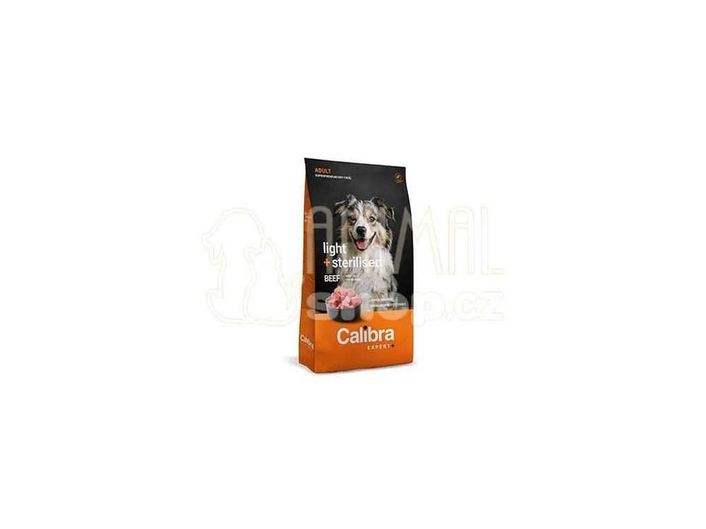 Cenově Výhodný Calibra Dog EXPERT+ Adult Light & Sterilised Beef 750g