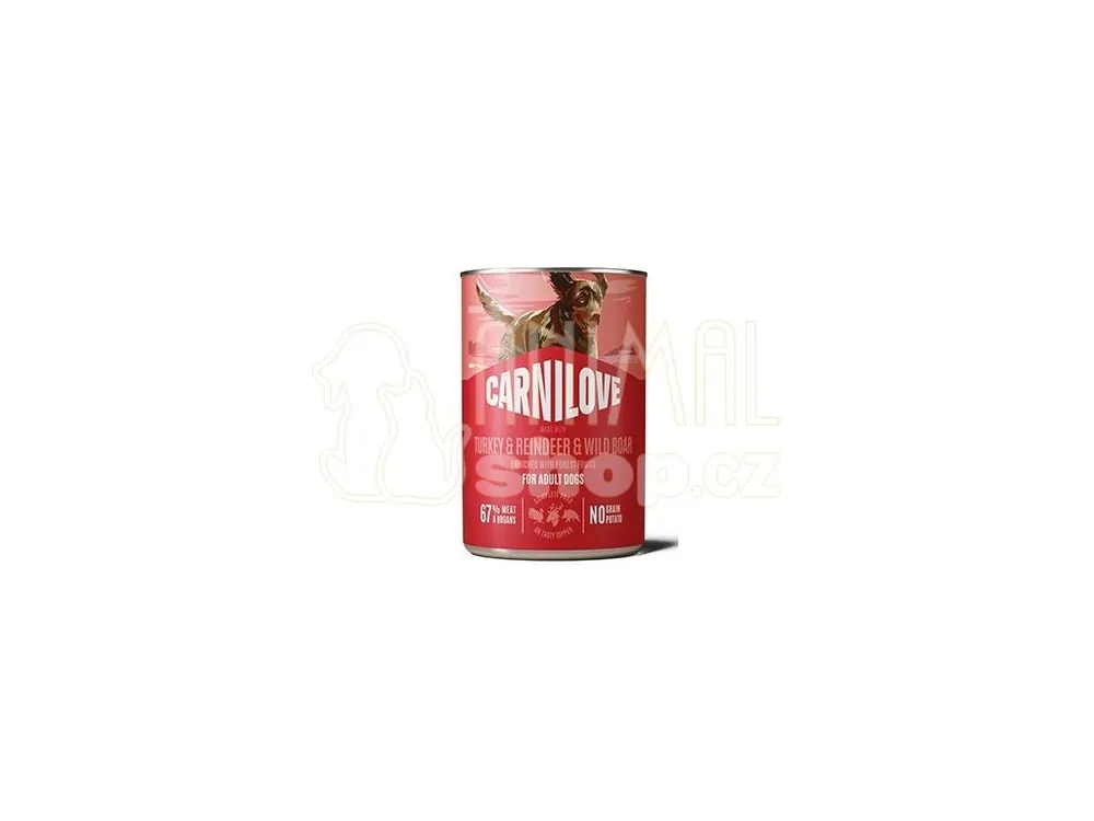 Časově Omezené Carnilove Dog Can Paté Turkey&Reindeer&Wildboar 400g