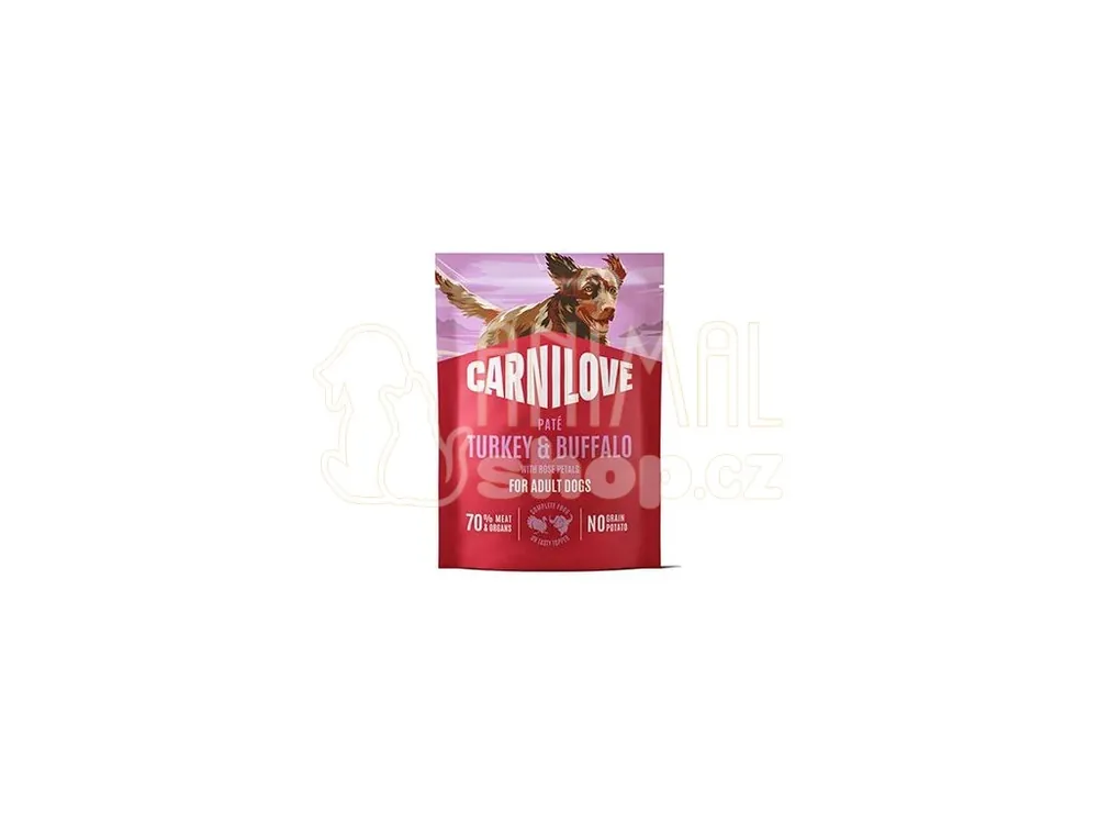 Carnilove Dog Pouch Paté Turkey&Buffalo+Rose 300g Akce