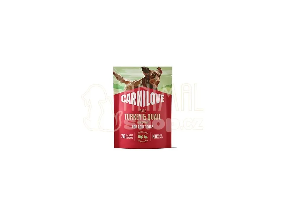 Carnilove Dog Pouch Paté Turkey&Quial+Carrot 300g Pouze Dnes