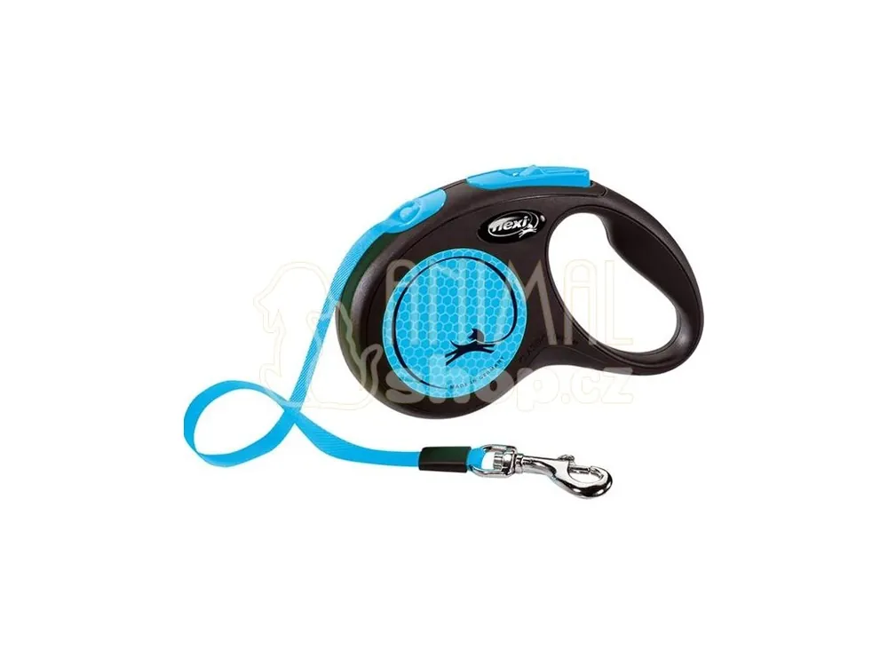 Flexi New Neon S pásek 5 m modré 15 kg Dokud Zásoby Vydrží