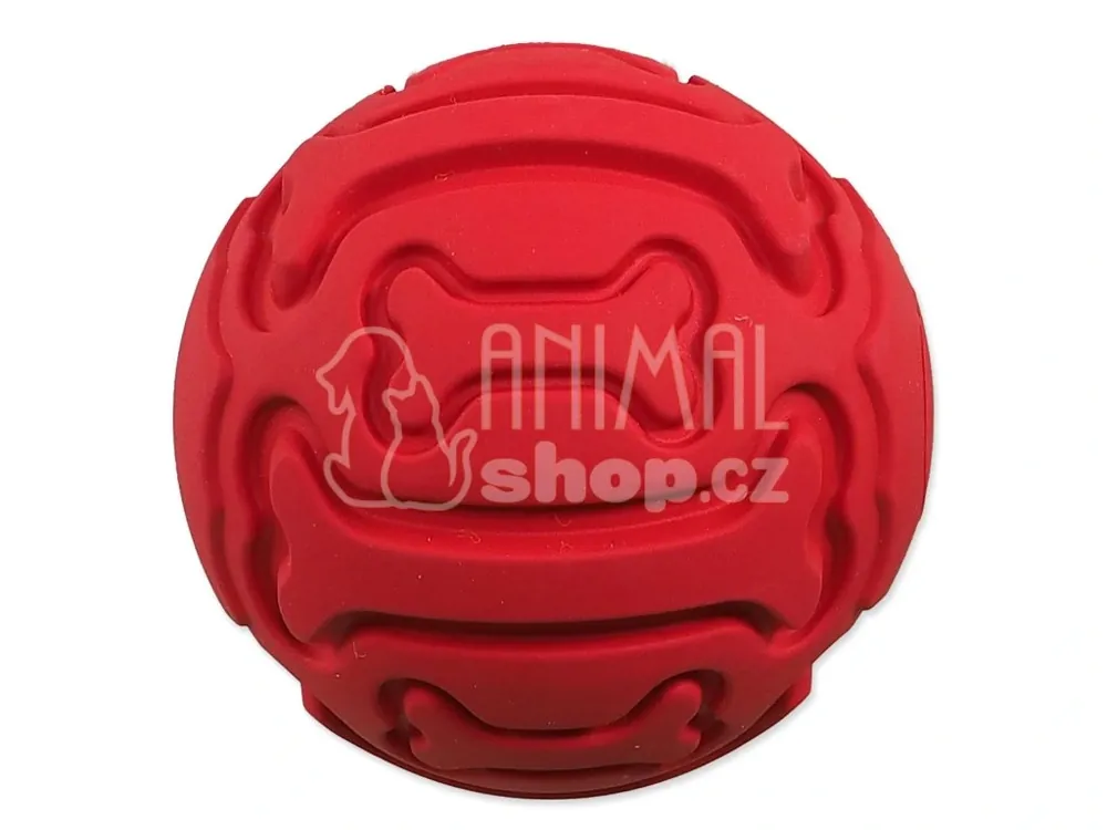 Míček Dog Fantasy gumový, vzor kost pískací 7,5cm Akční Cena