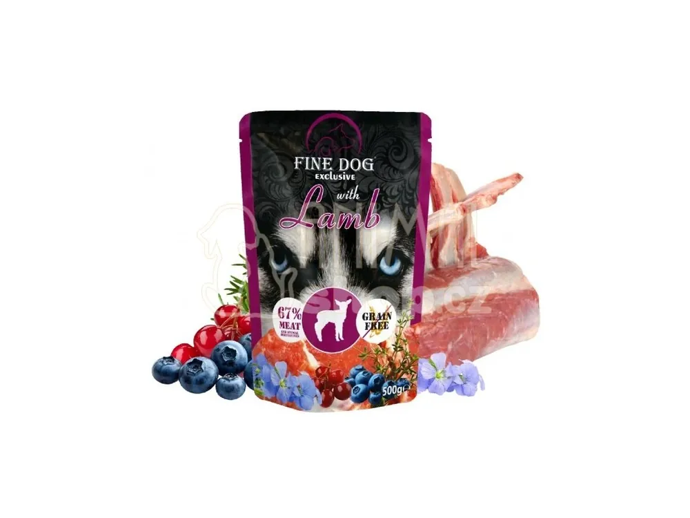 FINE DOG XXL kapsa pro psy s JEHNĚČÍM 500g Nízká Cena