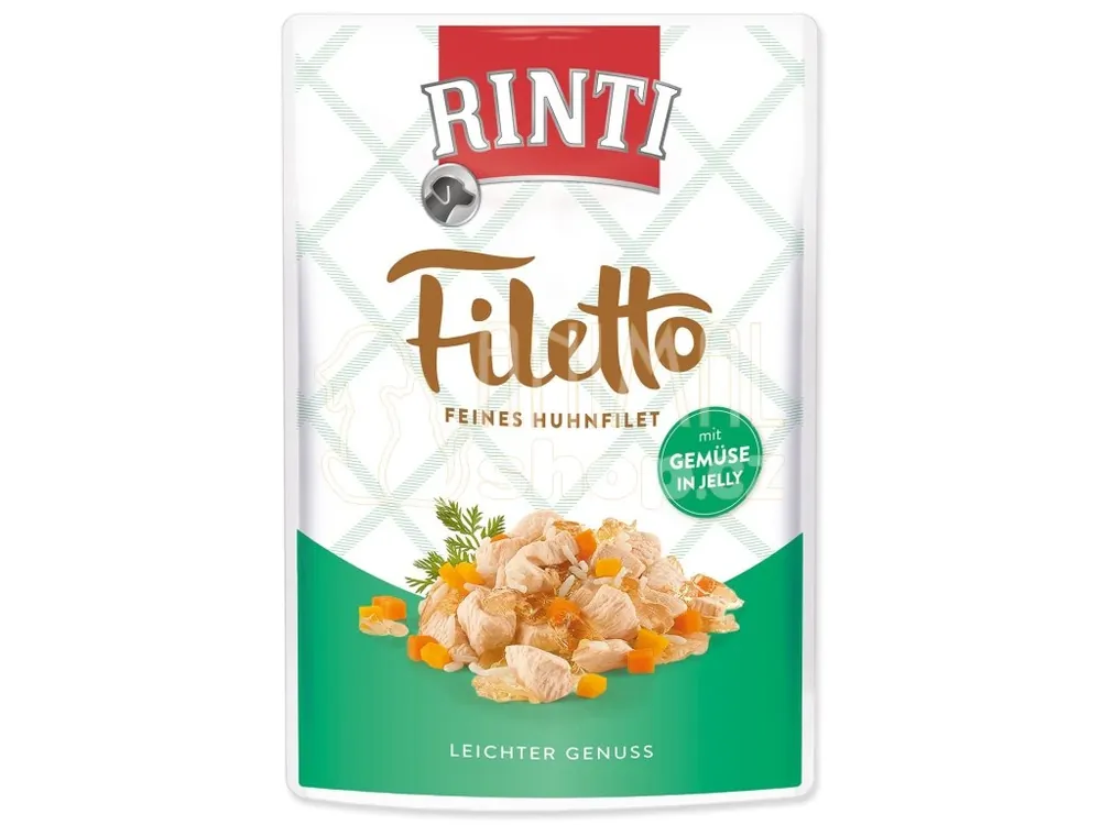 Rychlé Dodání Kapsička Rinti Filetto Adult kuře a zelenina v želé 100g