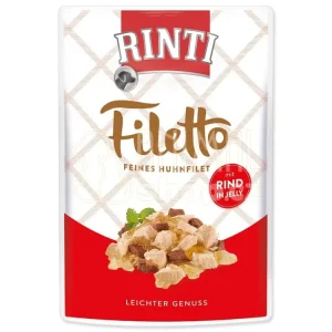 Výprodej Kapsička Rinti Filetto Adult kuře a hovězí v želé 100g