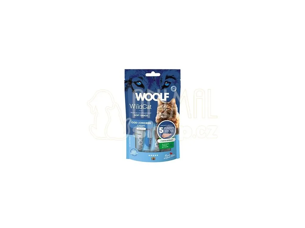 WOOLF WildCat Cream Functional Cod&Chicken 5x14g Nízká Cena