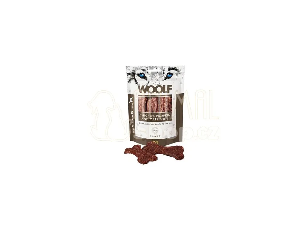 Super Cena WOOLF Classic poch. Chicken,Pumpkin and Oats Bone 100g