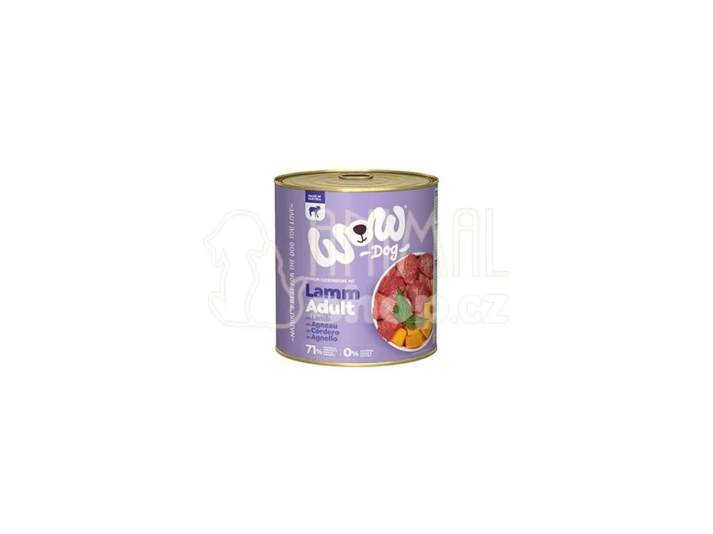 Akční Cena WOW Dog konz. Adult jehněčí s dýní 800g