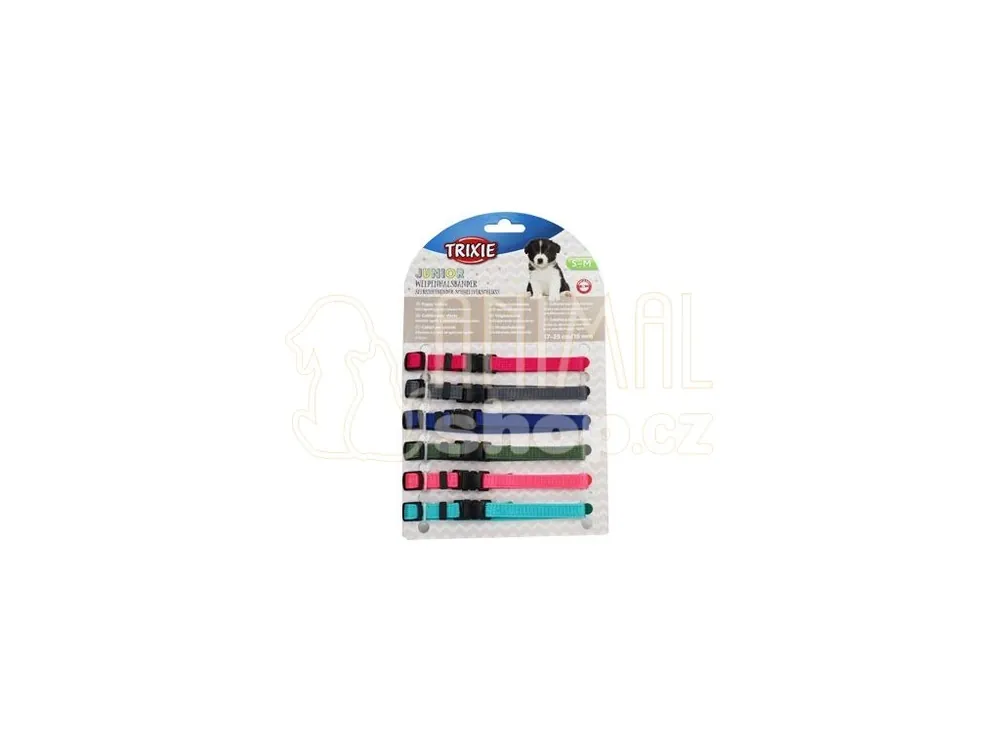 Odeslání Ihned Obojek nylon štěně rozez.S-M 17-25cm/10mm Mix2/6ks TR