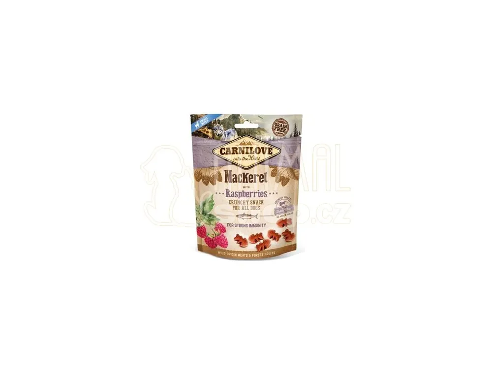 Cenový Hit Carnilove Dog Crunchy Snack Mackerel&Raspberries 200g