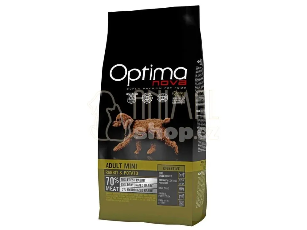 Poslední Šance OPTIMAnova Dog Adult Mini Digestive Rabbit & Potato GF 2 kg