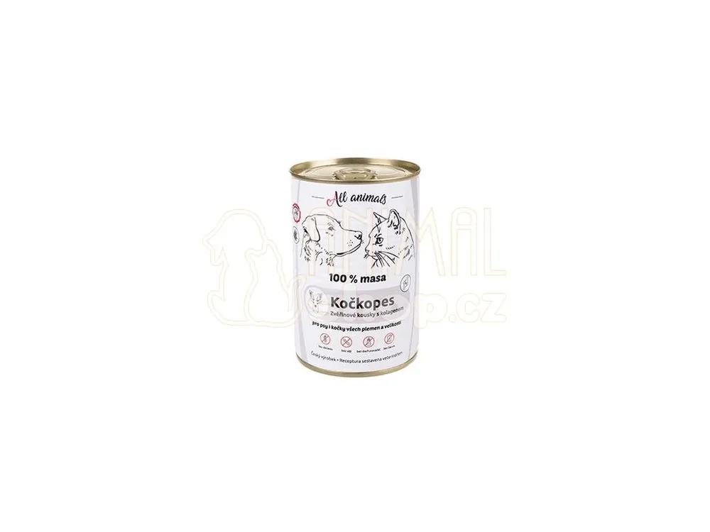 All Animals kočkopes konz. Zvěřinové kousky s kol.400g Originální