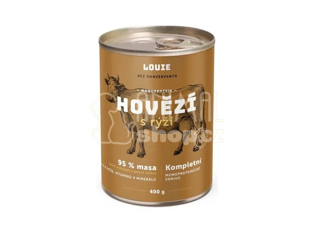Louie konz. pro psy hovězí a vepřové s rýží - 400/1200g Originální