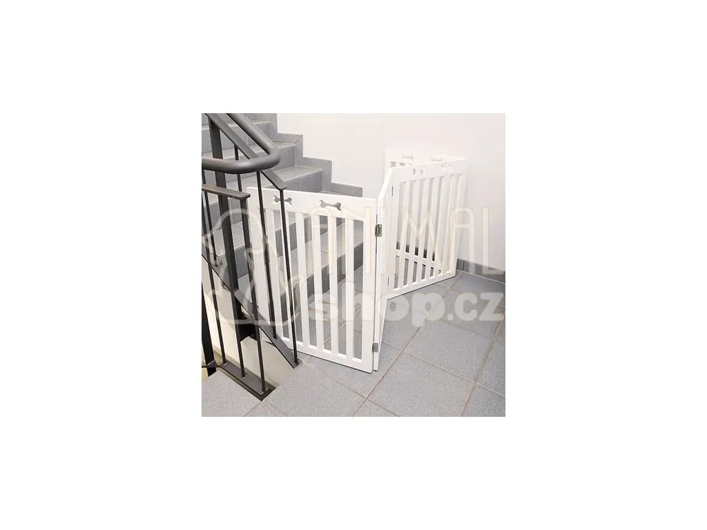 Branka pro psy 4 díly 60-160 x 75 cm bílá Expresní Doručení
