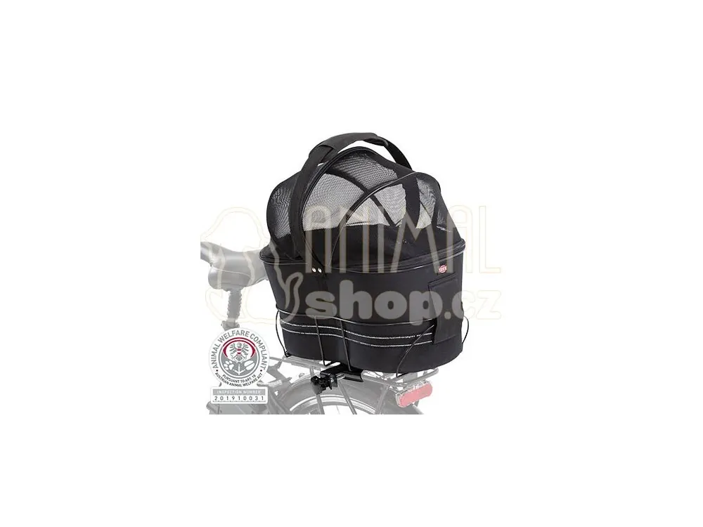 Cenová Bomba Přepravka na zadní nosič kola pro psa,kryt síťovina 29 x 42 x 48 cm (max. 6kg)