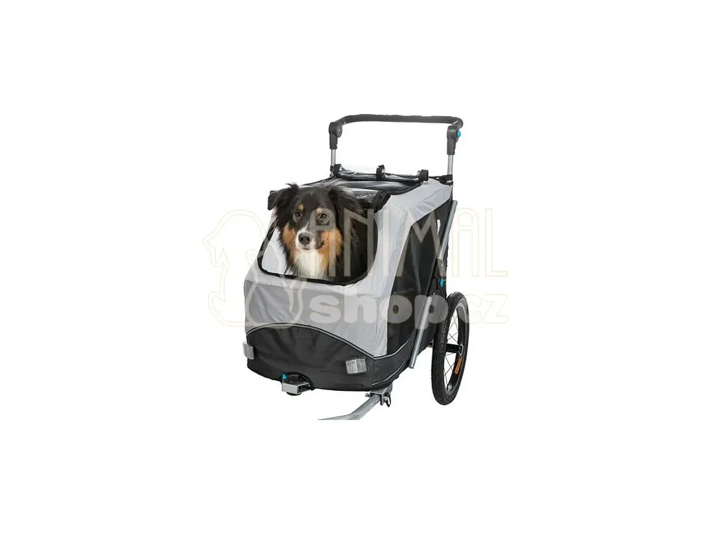 Vozík za kolo s funkcí rychlého skládání, M 63 x 95 x 90/132 cm, nosnost max. 22 kg, šedá Omezená Nabídka
