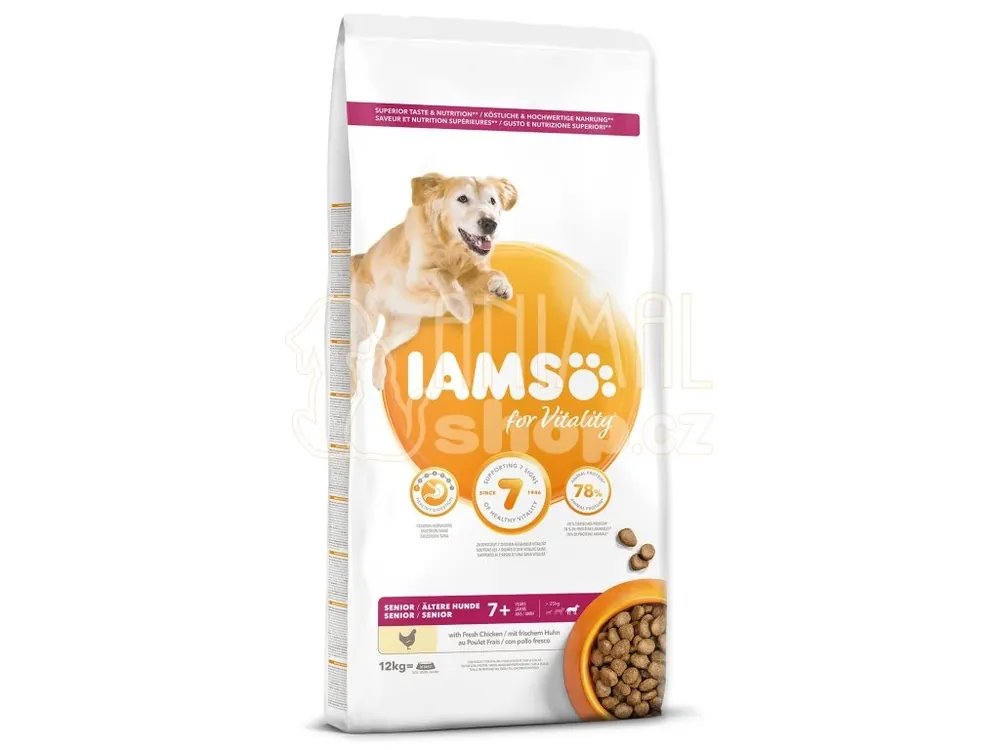Akční Nabídka Krmivo IAMS Dog Senior Large Chicken 12kg