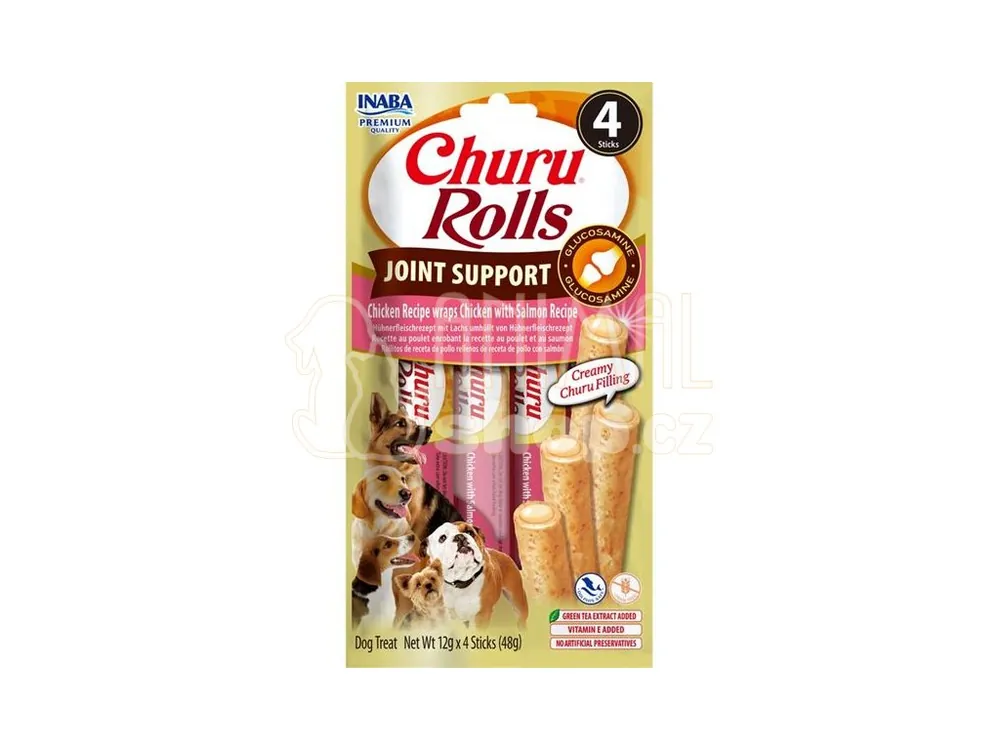 Inaba Churu Rolls Joint Support dog snack kuře a losos 4 x 12 g Dokud Zásoby Vydrží