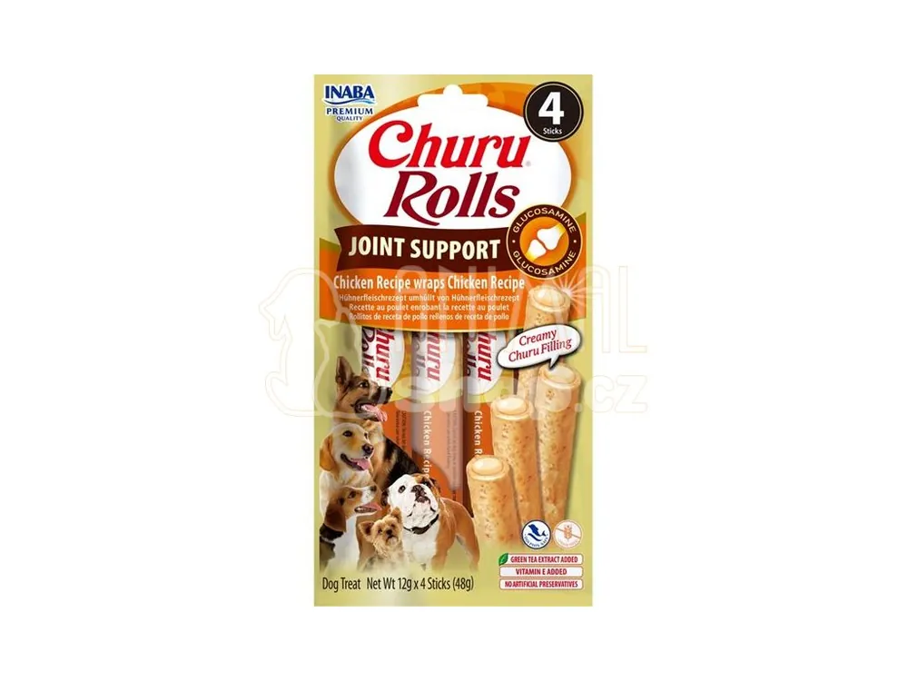Hit Sezóny Inaba Churu Rolls Joint Support dog snack kuře 4 x 12 g