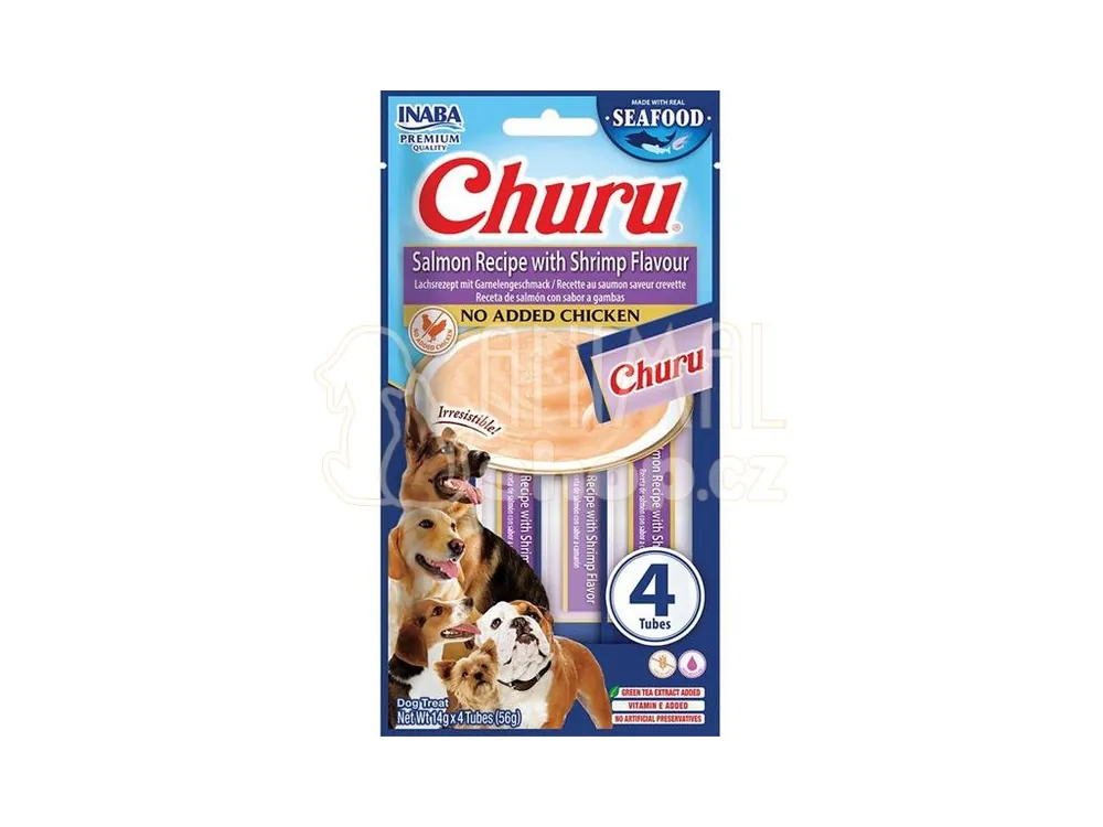 Inaba Churu dog snack losos a krevety 4x14 g Top Prodej