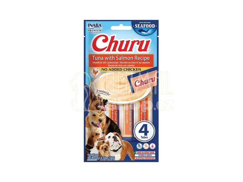Speciální Cena Inaba Churu dog snack tuňák s lososem 4x14 g