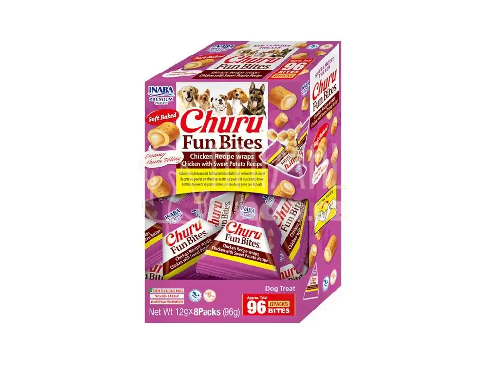 Inaba Churu Fun Bites dog snack kuře&batáty 96 g Hit Sezóny
