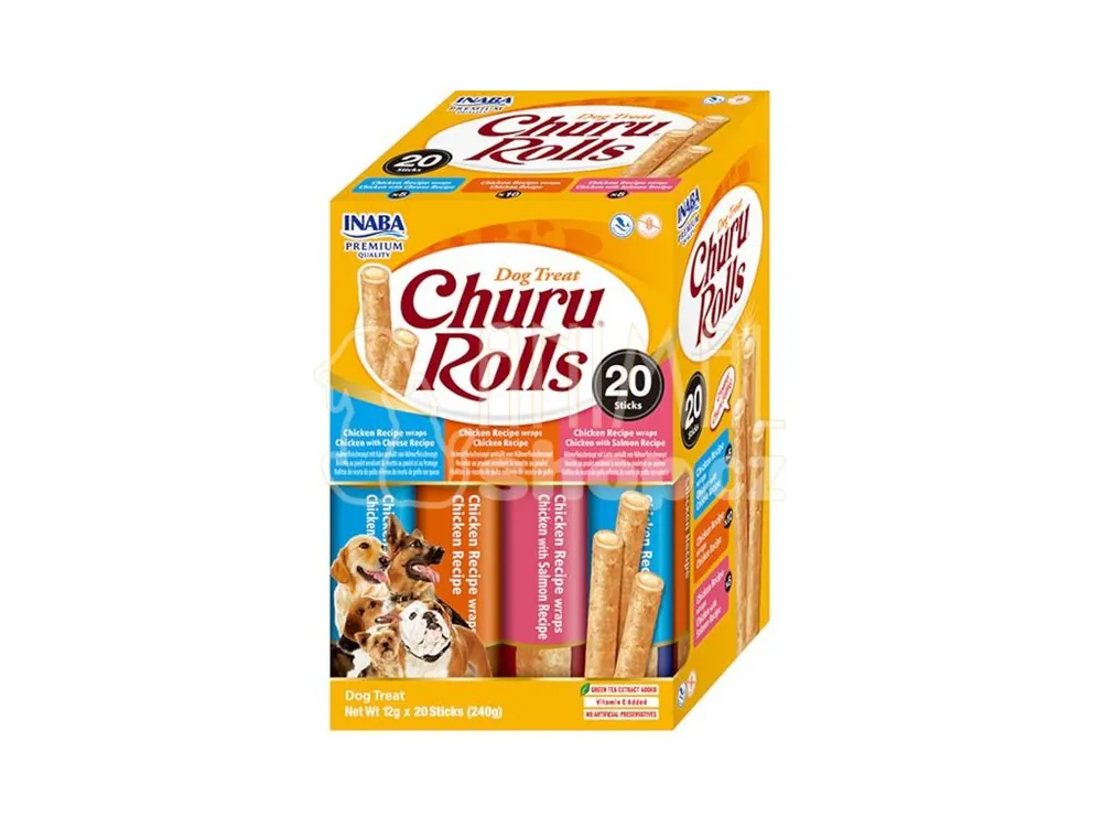 Cenově Výhodný Inaba Churu Rolls dog snack multipack 20x 12g