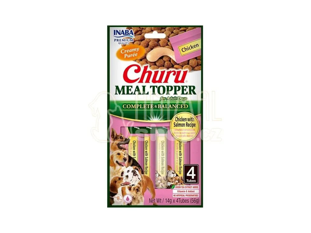 Must-Have Inaba Churu Dog meal topper kuře a losos 4x 14g
