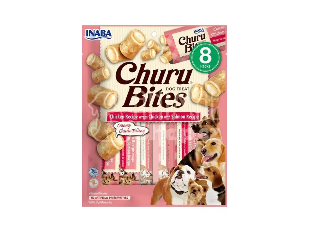 Přímo Od Výrobce Inaba Churu Bites dog snack kuře, losos 8x 12g