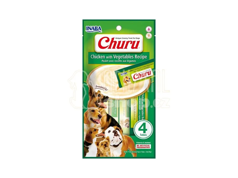 Super Cena Inaba Churu dog snack kuře a zelenina 4x14 g