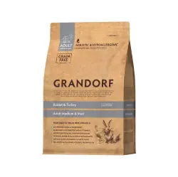 Grandorf granule pro psy Adult Medium & Maxi - Králík a krocan Oblíbený