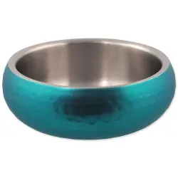 Akce Miska Dog Fantasy s dvojitou stěnou tyrkysová 16cm, 800ml