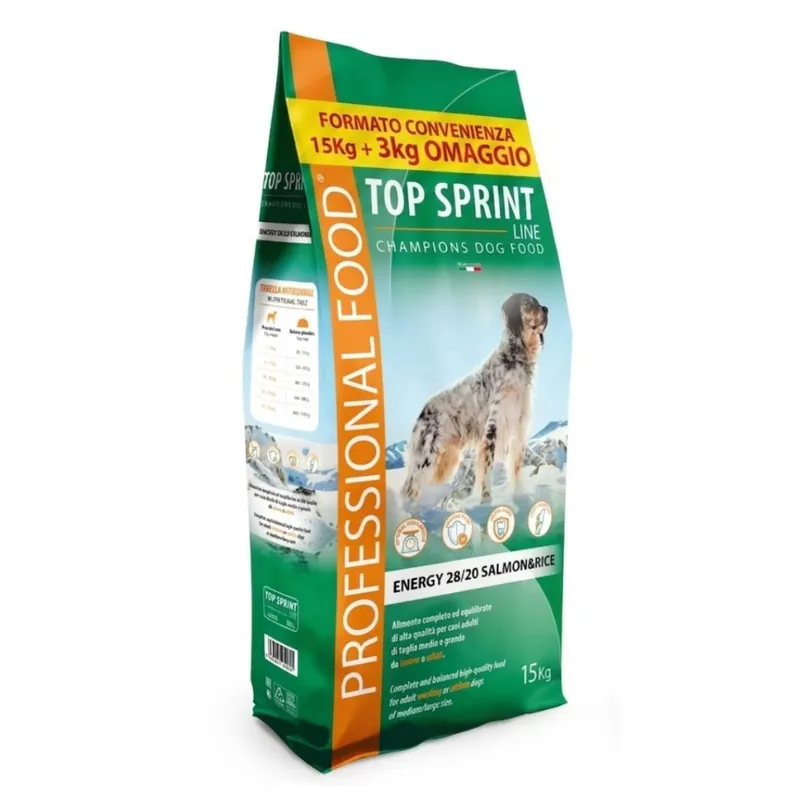Top Sprint Energy Salmon & Rice 15 + 3 kg ZDARMA Objednat Nyní