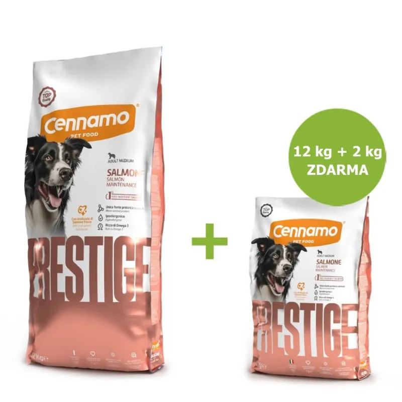 Prestige Dog Adult Medium Salmon 12 kg + 2 kg ZDARMA Nejprodávanější