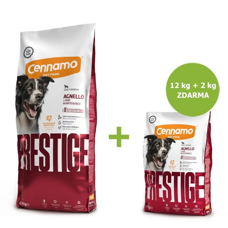 Horká Nabídka Prestige Dog Adult Medium Lamb 12 kg + 2 kg ZDARMA