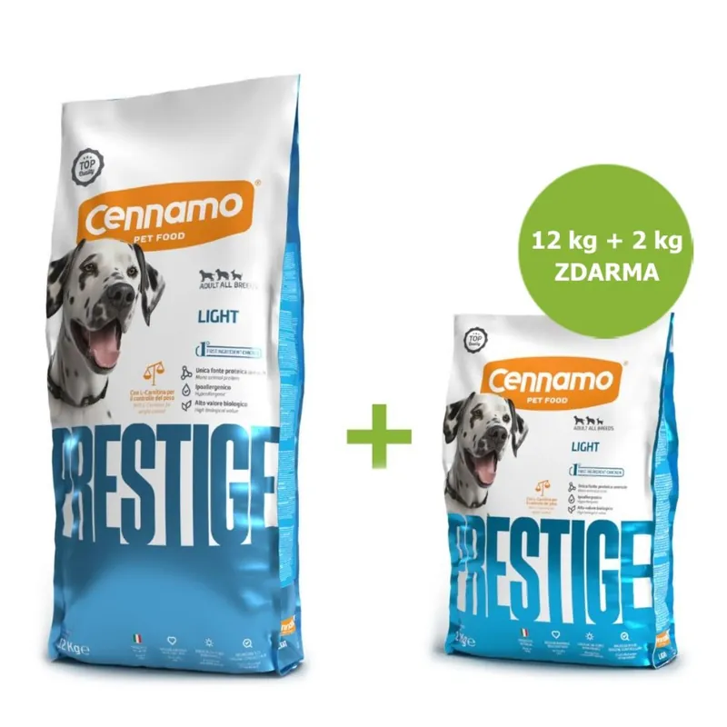 Sleva Prestige Dog Adult All Breeds Light 12 kg + 2 kg ZDARMA
