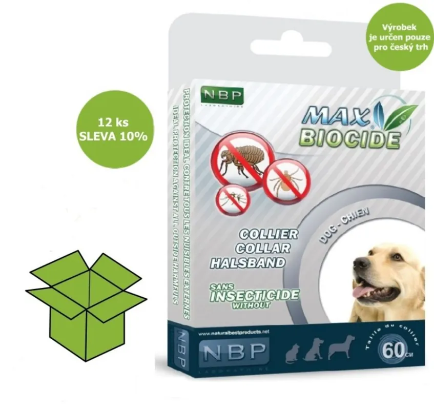 Max Biocide Collar Dog repelentní obojek, pes 60 cm (12 ks) SLEVA 10 % !CZ! Aktuální