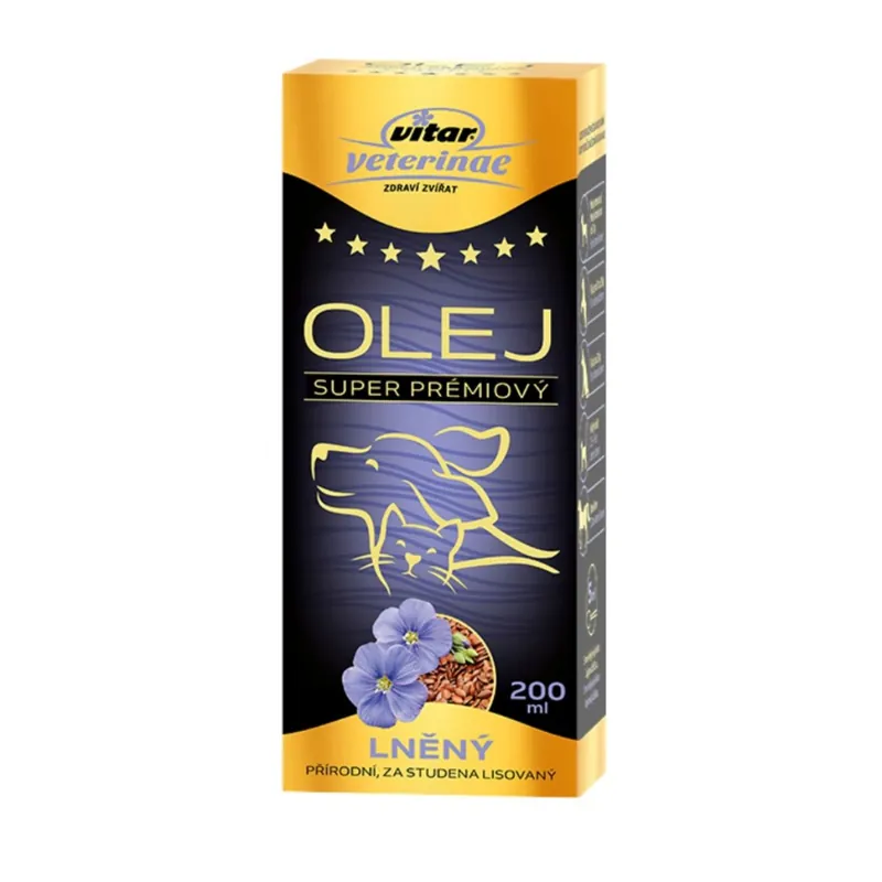 Výprodej Vitar Veterinae Lněný olej 200 ml