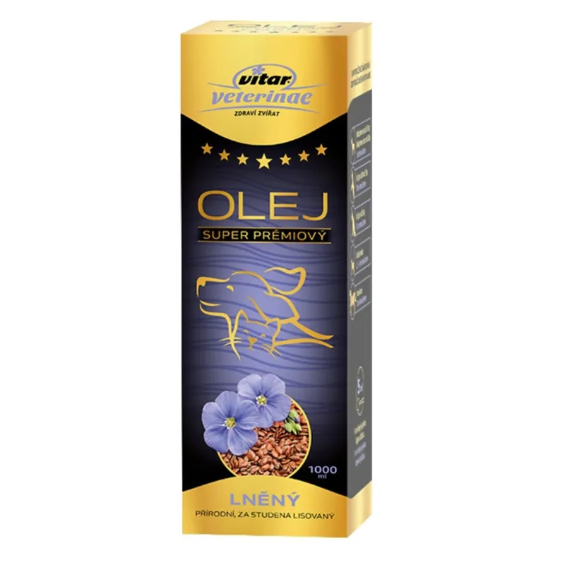 Vysoce Kvalitní Vitar Veterinae Lněný olej 1000 ml