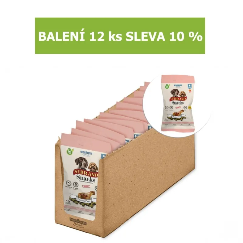 Serrano Snack Dog Turkey 100 g (12 ks) SLEVA 10 % Speciální Cena