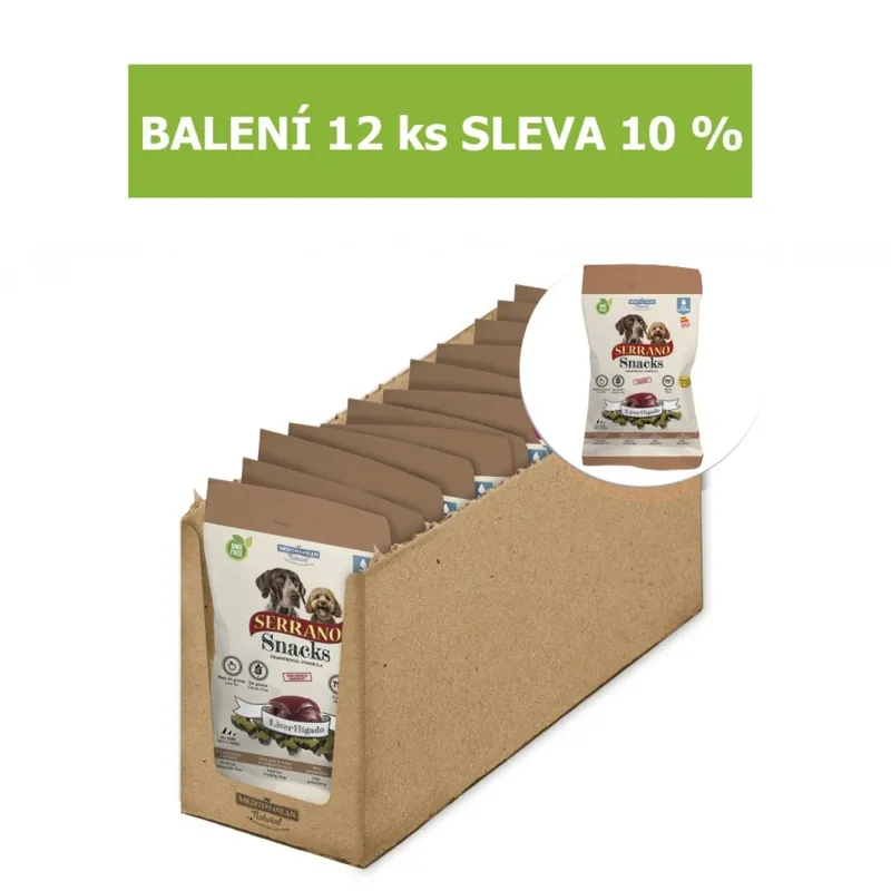 Serrano Snack Dog Liver 100 g (12 ks) SLEVA 10 % Cenově Výhodný