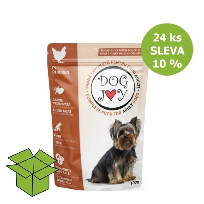 Dog Joy kuřecí v omáčce, kapsa 100 g (24 ks) SLEVA 10 % Nejprodávanější