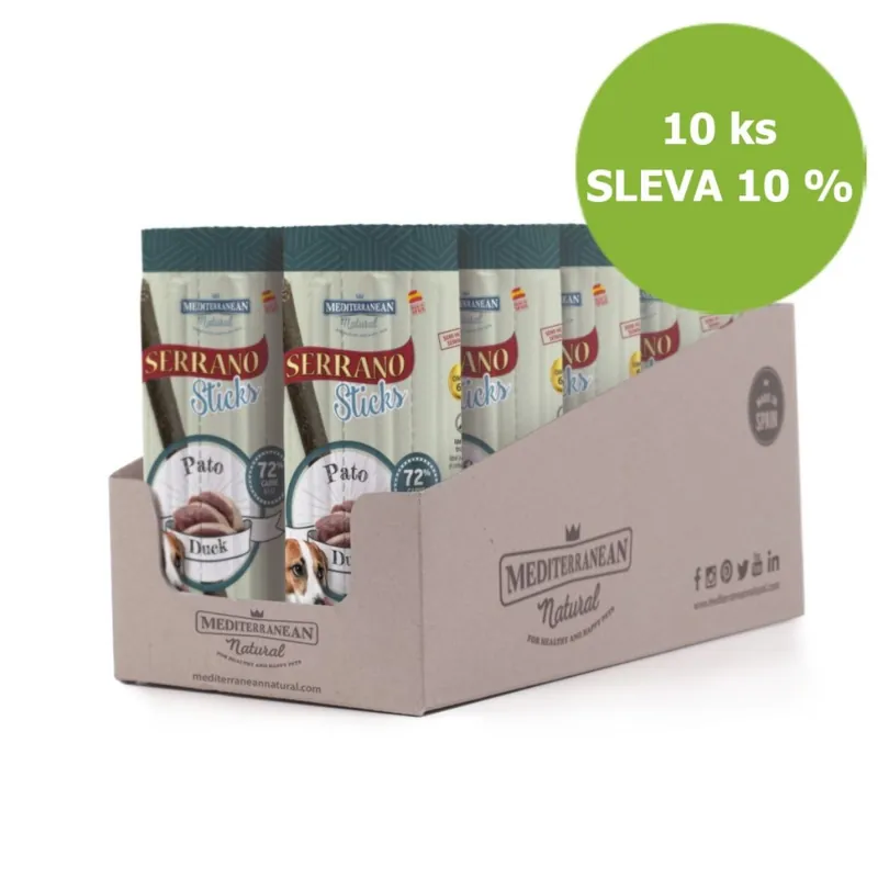 Přímo Od Výrobce Serrano Dog Sticks Duck, tyčinka 16 x 12 g (10 ks) SLEVA 10 %