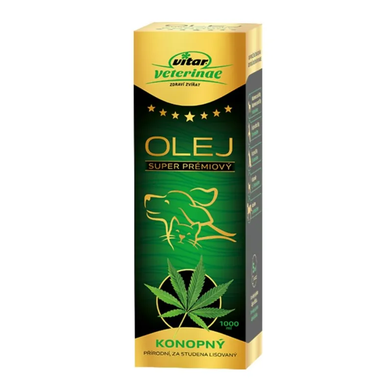 Vitar Veterinae Konopný olej 1000 ml Výhodná Nabídka