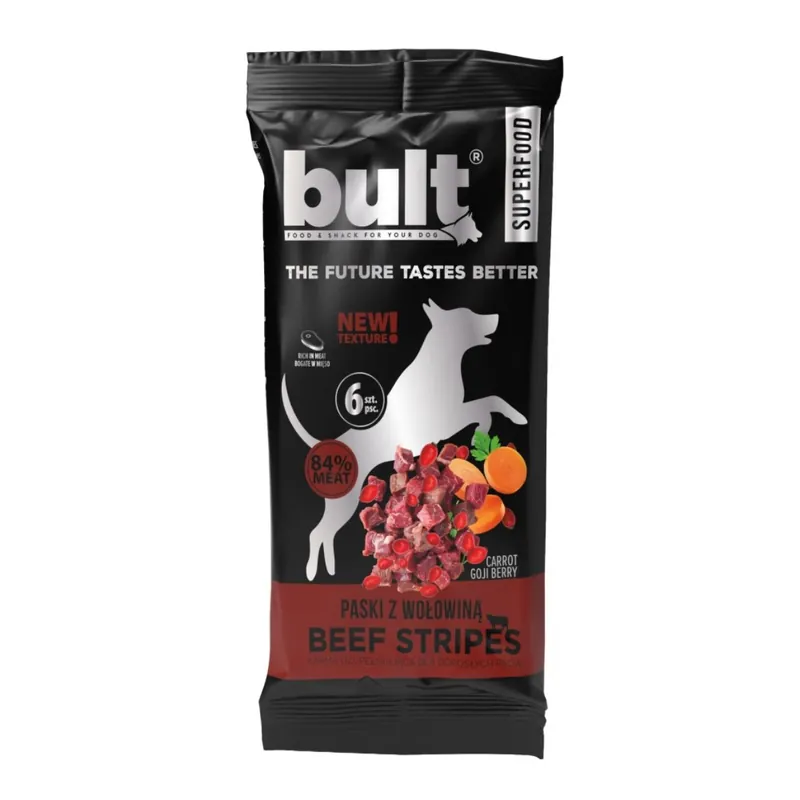Bezpečná Platba Bult Dog Plátky hovězí s goji a mrkví 60 g (6 ks)