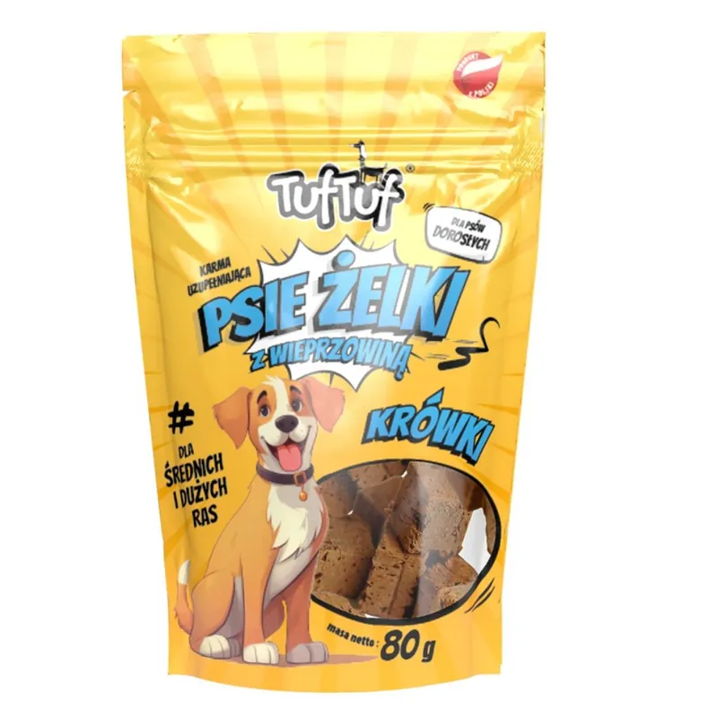 Nízká Cena TufTuf Super měkké vepřové kostky pro střední a velká plemena 80 g