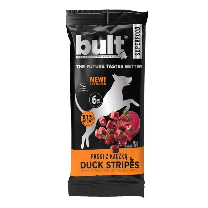 Bult Dog Plátky kachní s brusinkami a řepou 60 g (6 ks) Ověřený