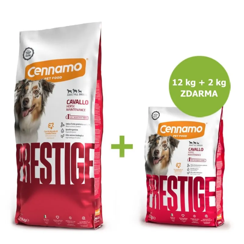 Bezpečná Platba Prestige Dog Adult All Breeds Horse 12 kg + 2 kg ZDARMA