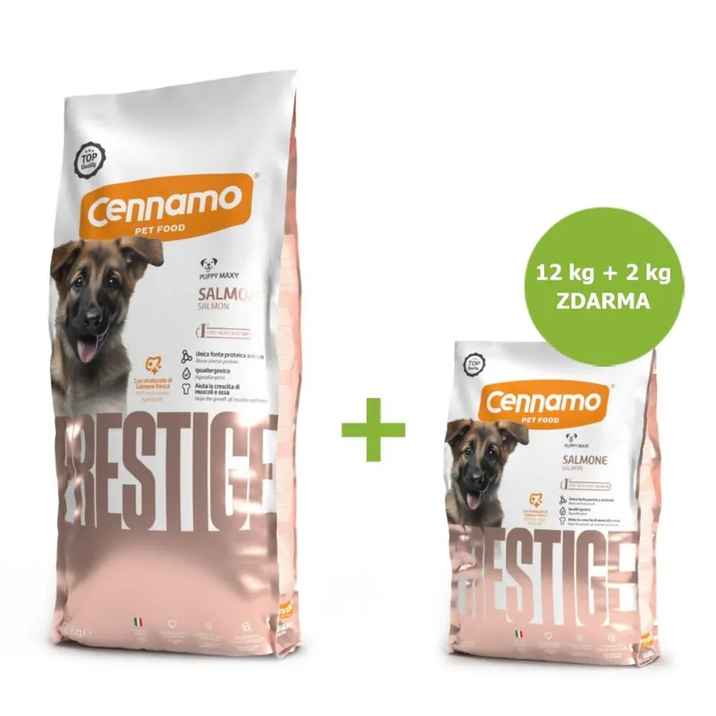 Ověřený Prestige Dog Puppy Maxi Salmon 12 kg + 2 kg ZDARMA