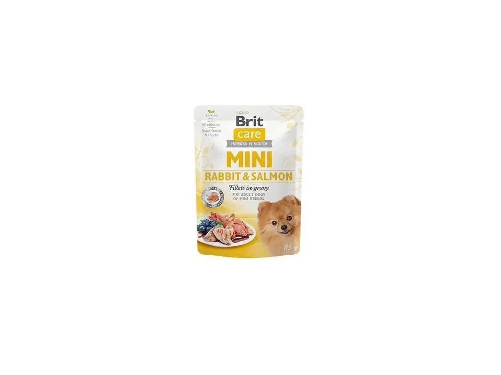 Brit Care Dog Mini Rabbit&Salmon fillets in gravy 85g Poslední Šance
